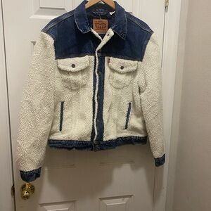 Levi's Blue and White Sherpa Jacket